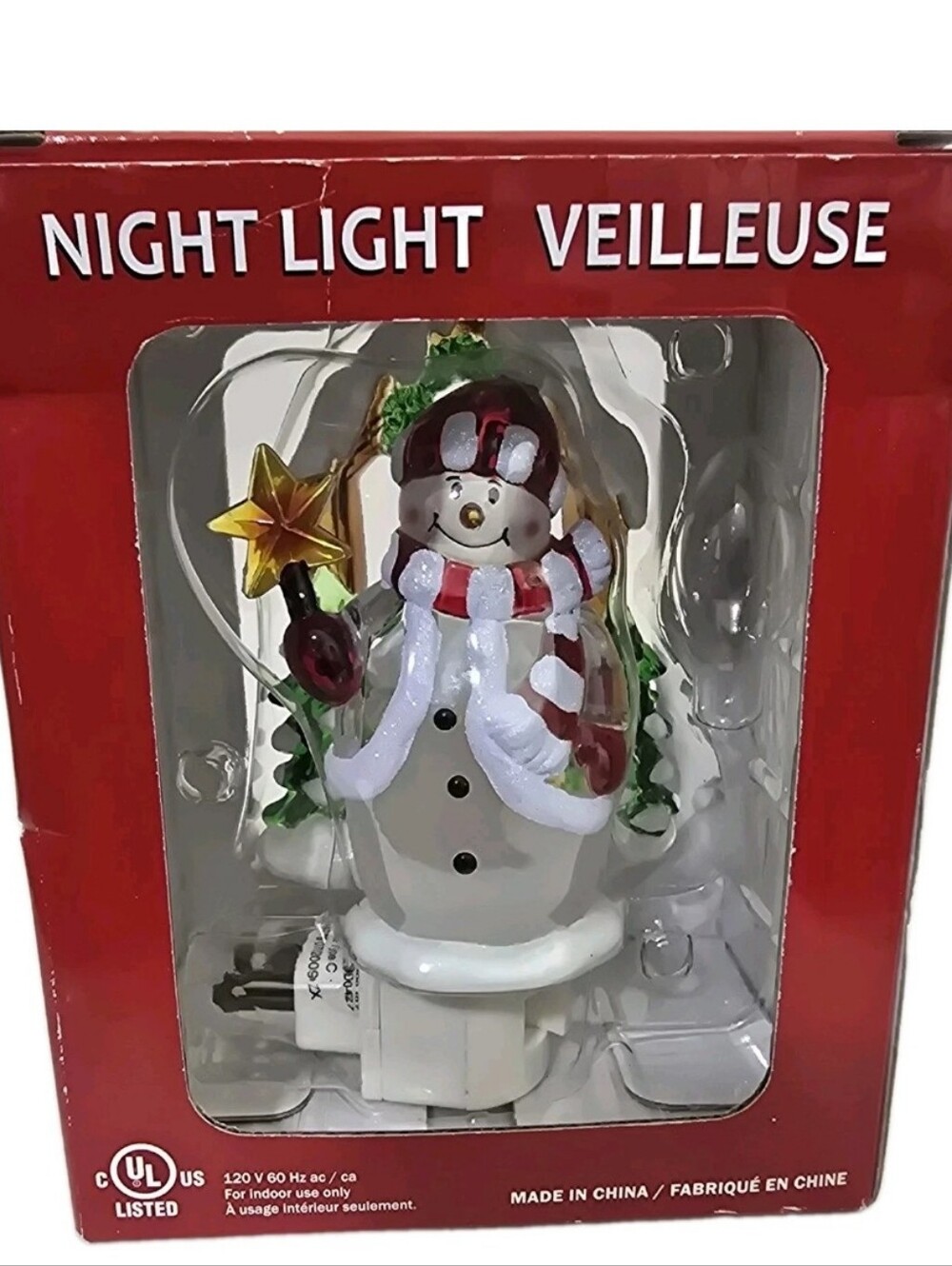 y2k COSTCO Snowman Christmas Plug In Night‎ Light 7 Watt Bulb